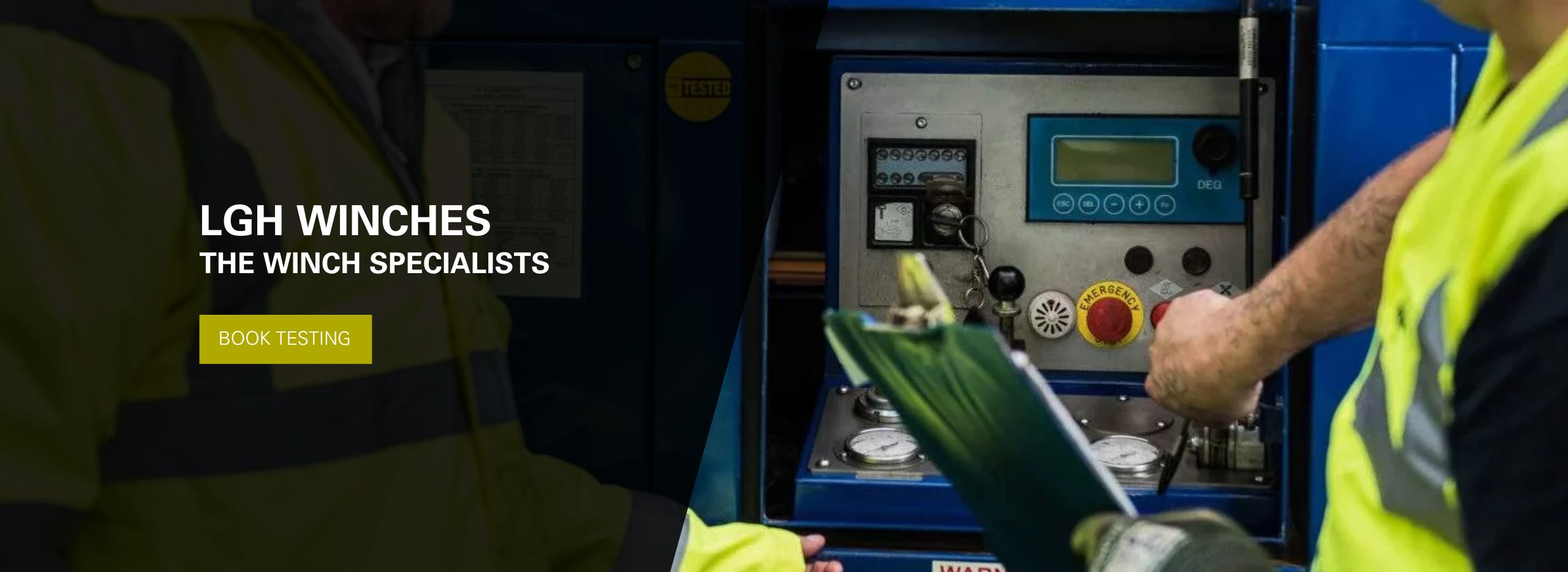 Book Your Winch In For testing Person inspecting chain, click here to see winch testing capabilities